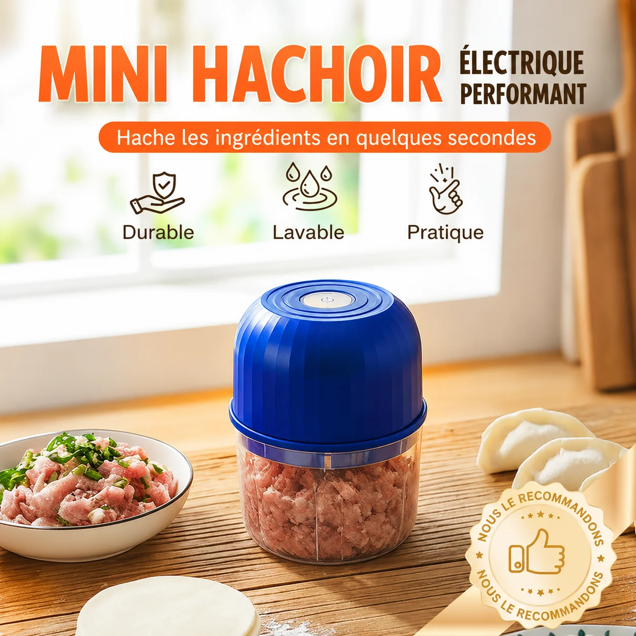 Mini hachoir électrique sans fil performant